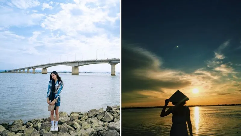 Hóng mát, ngắm hoàng hôn tại cầu Tam Giang, biển Hải Dương, Huế