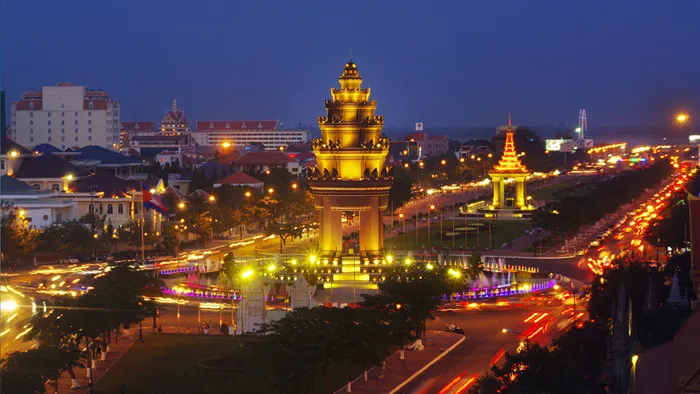 Một góc thủ đô Phnon Penh về đêm