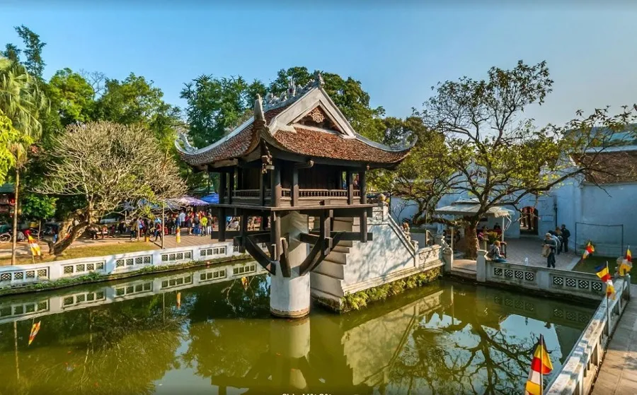 One Pillar Pagoda is designed with a special architectural style