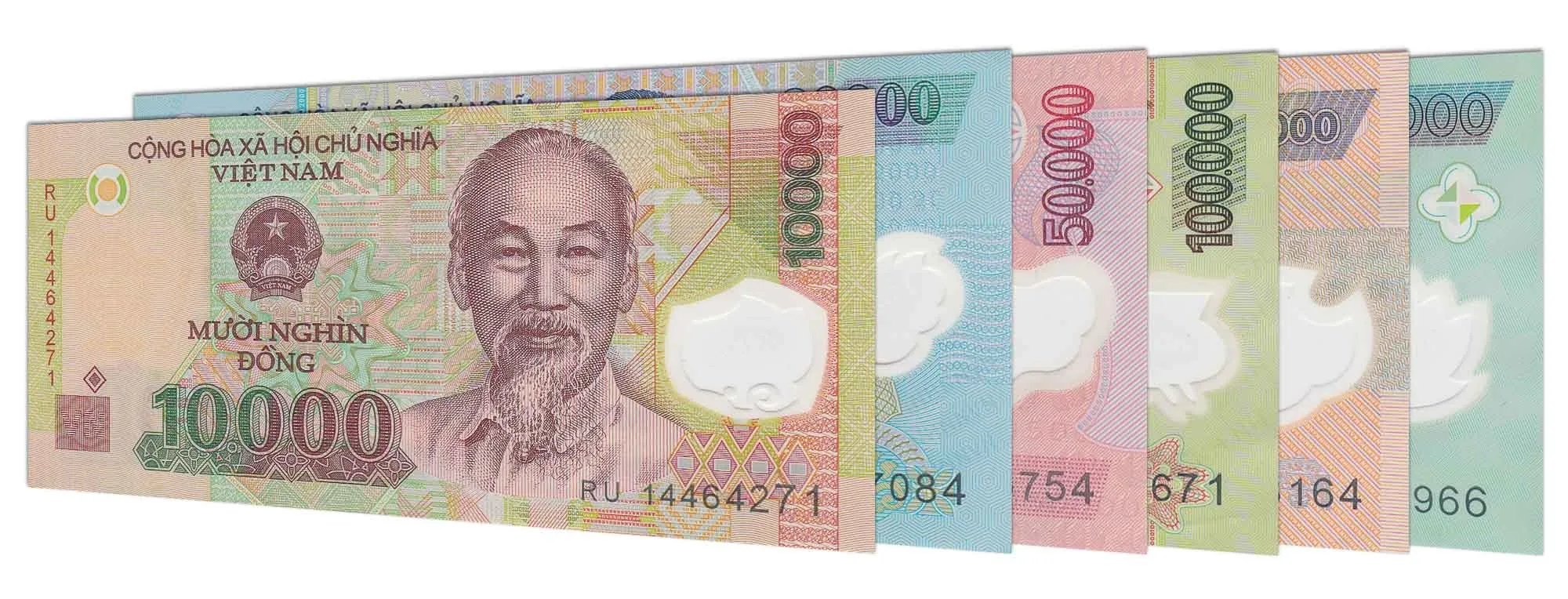 Vietnamese currency denominations with polymer coins