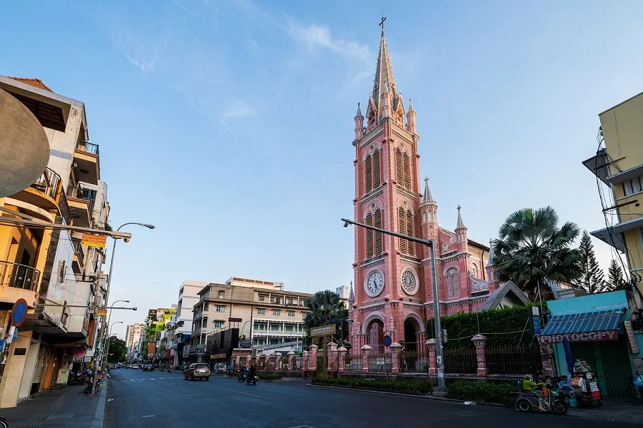 Tan Dinh Catholic Church is like a fairy tale castle in the heart of the city