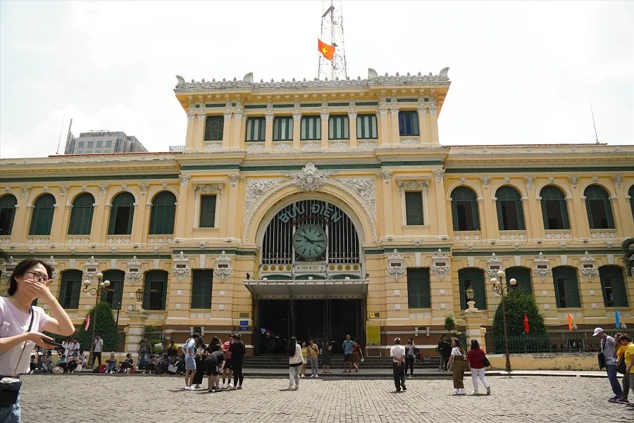 The post office is one of the symbols of Ho Chi Minh