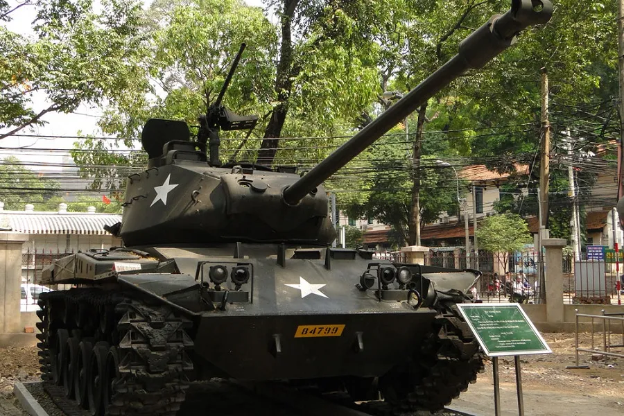 Battle tanks on display at the Ho Chi Minh Museum of Remnants
