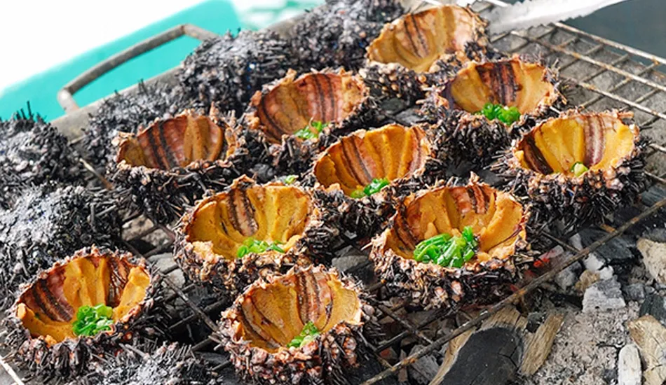 Grilled Sea Urchin with Onion Oil 