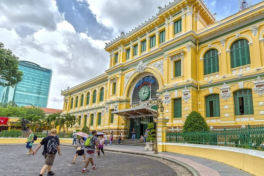 The city post office stands out in the heart of Saigon
