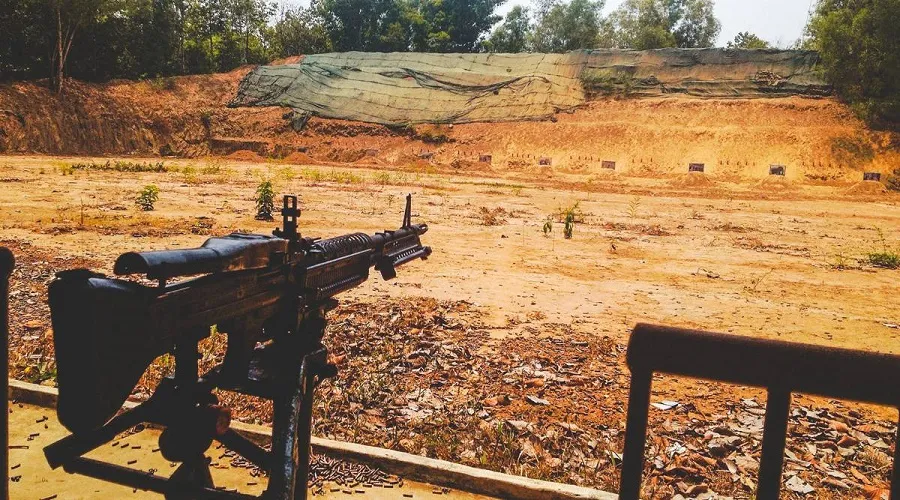 Shooting area with full weapons equipment
