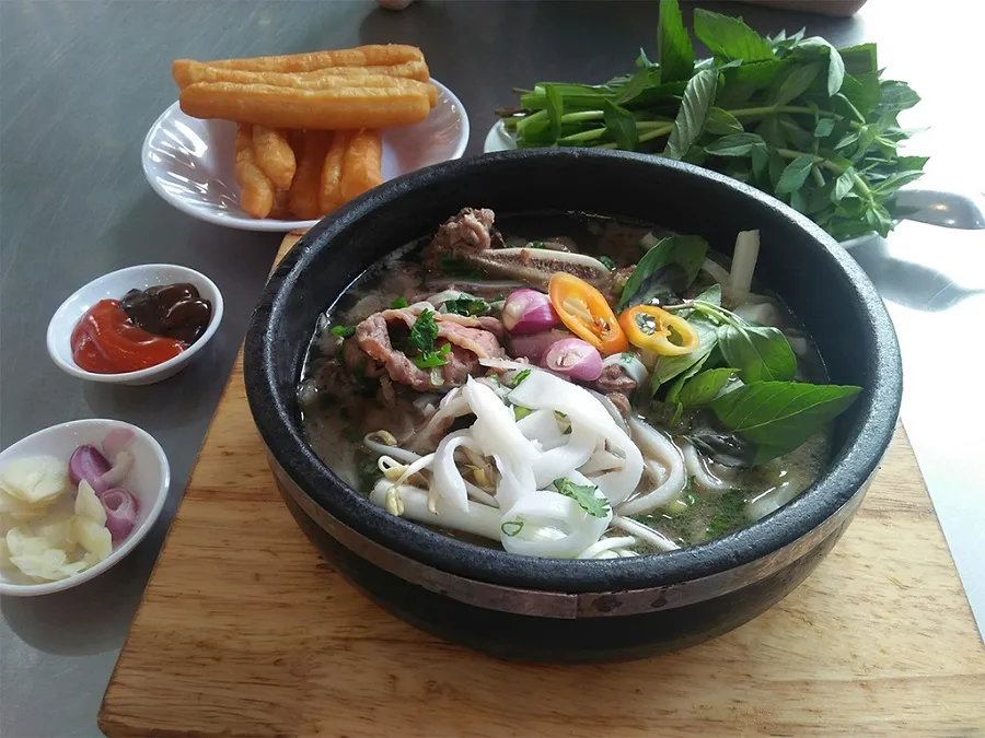 Stone bowl pho with sweet broth
