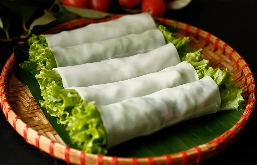 Pho rolls are wrapped in soft, flexible noodles
