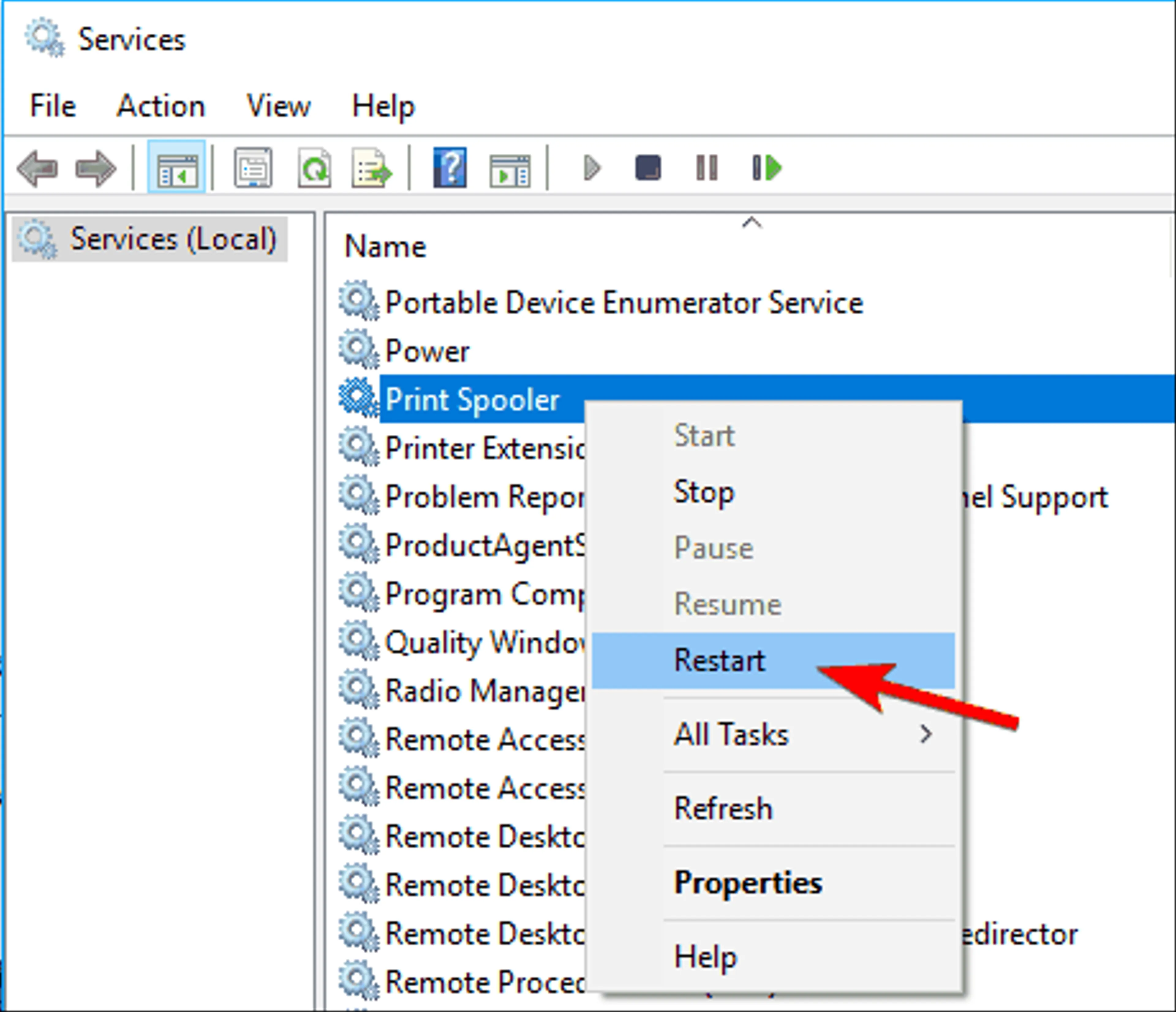 Fix Printer Offline Error in Windows 10 