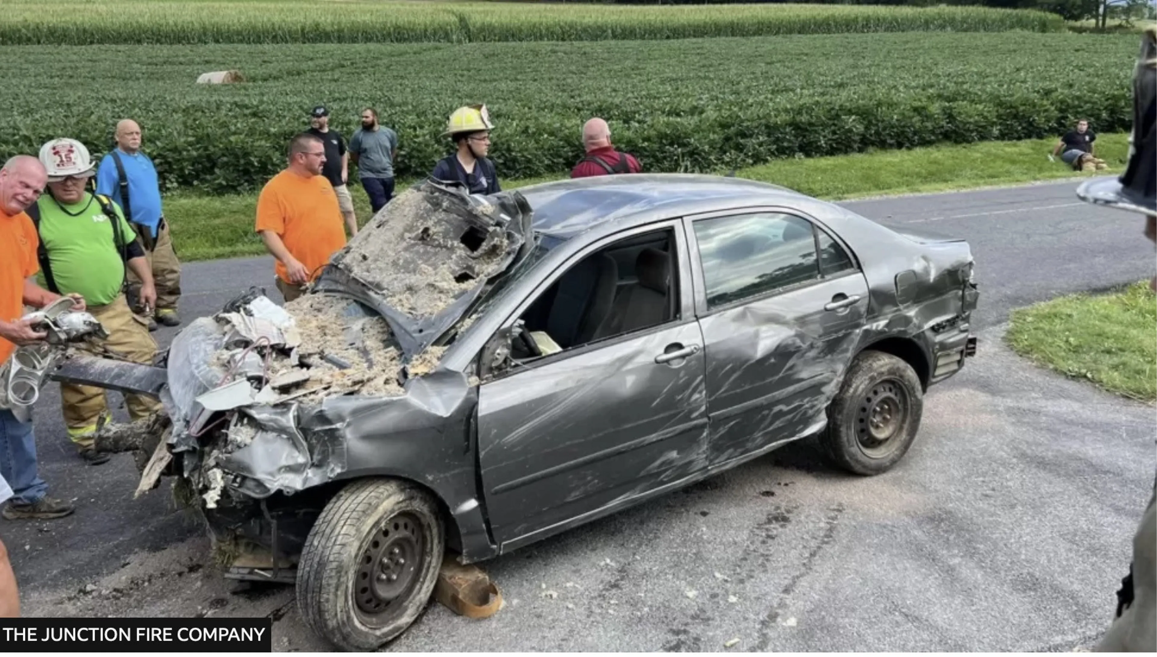 US - Pennsylvania State Police say the crash on the second floor of a home in Decatur over the weekend was "an intentional act".