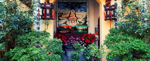 Behind the wall of a house in Hanoi.