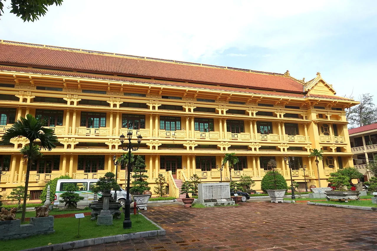 Vietnam national musuem of history exterior from the parking ot