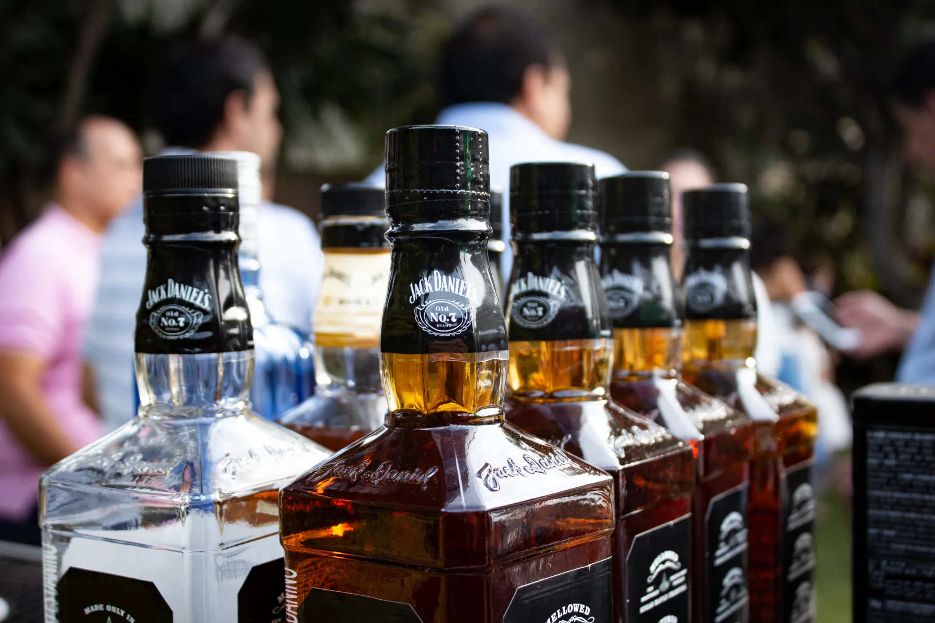 bottles of alcohol in a bar