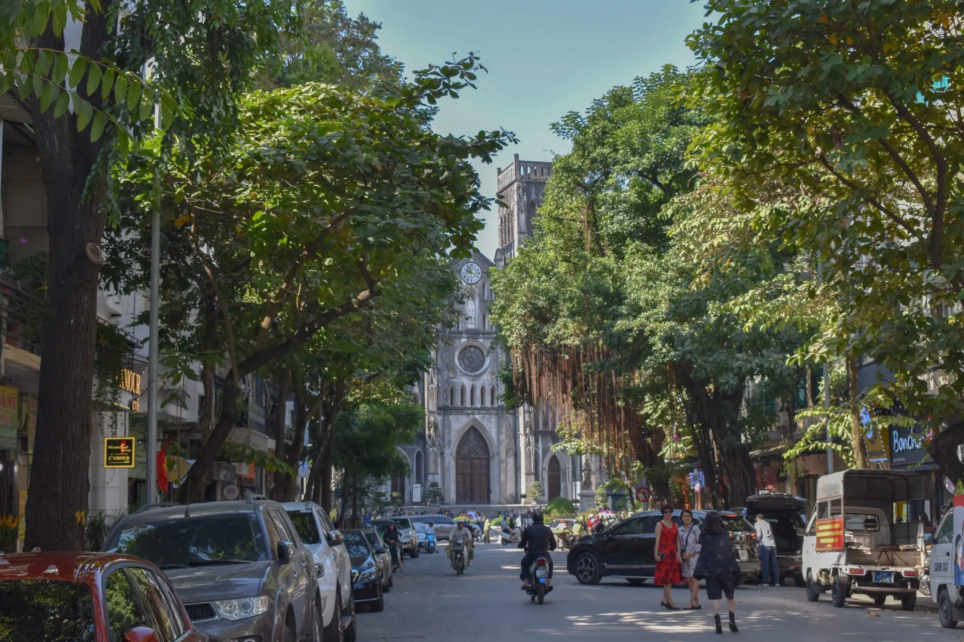 St Joseph Cathedral Road, Hanoi during summer