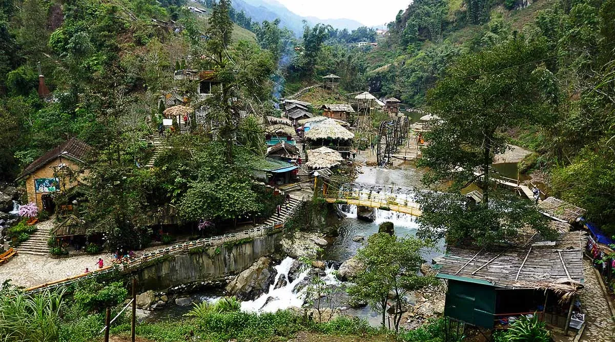 Panorama of Cat Cat village