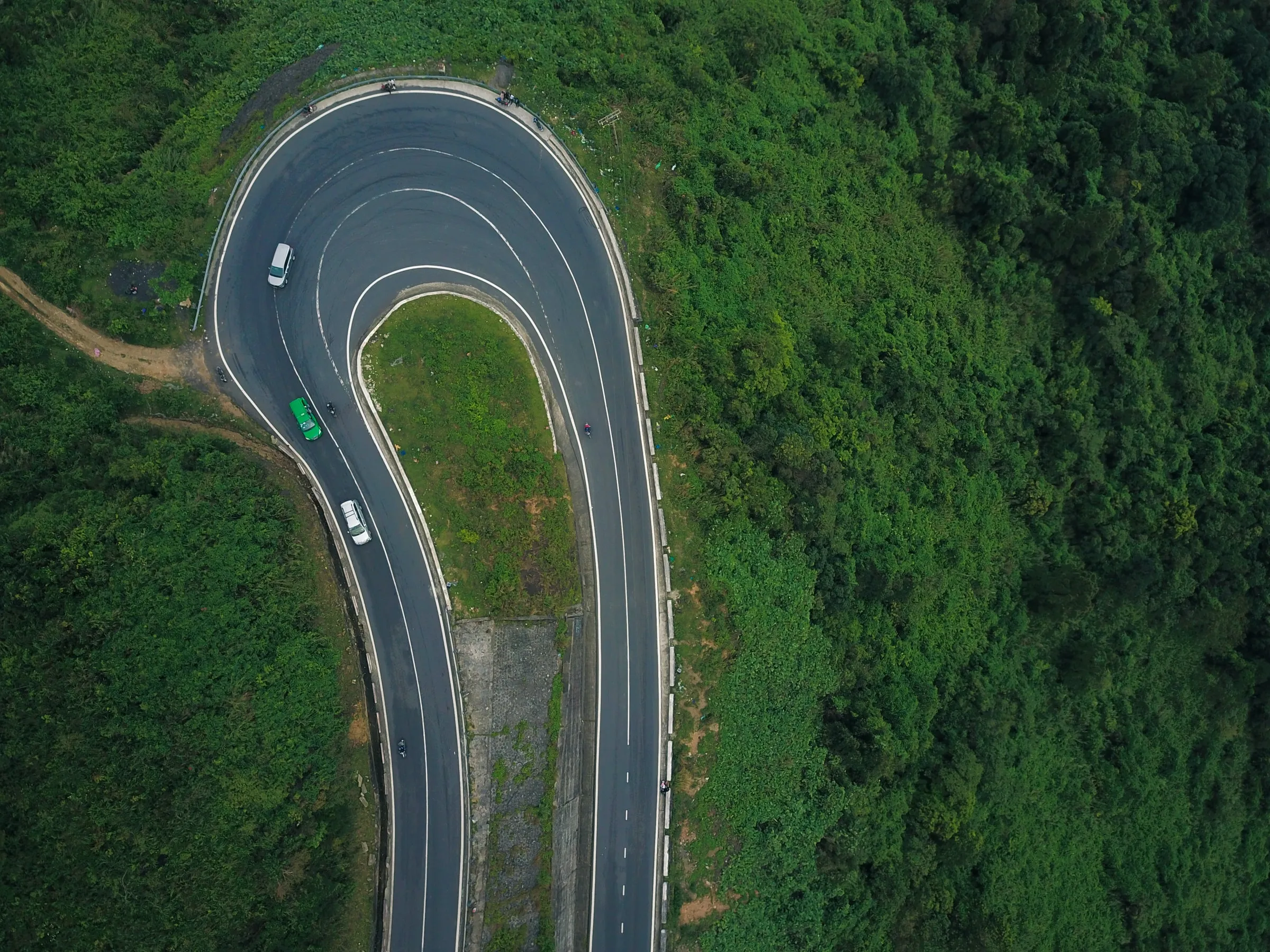 Aerial view of hai van pass