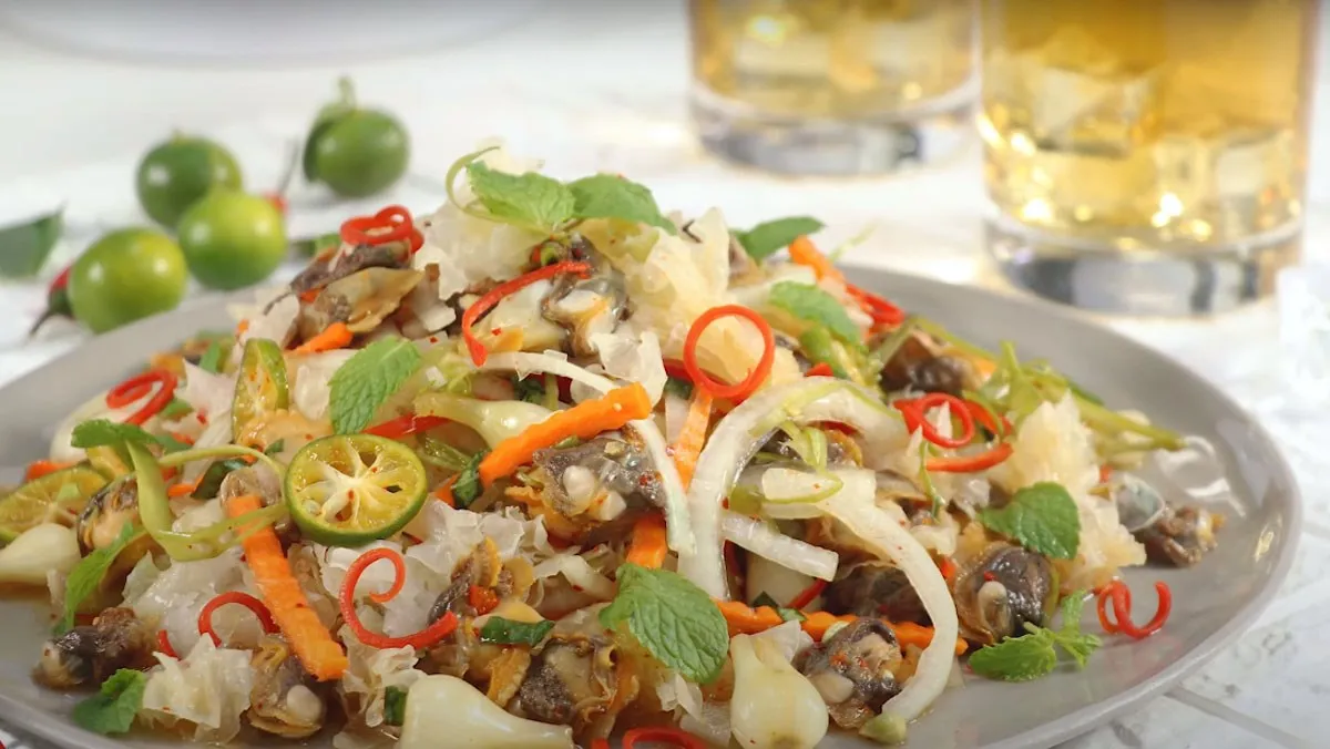 Gỏi sò lông hoa chuối