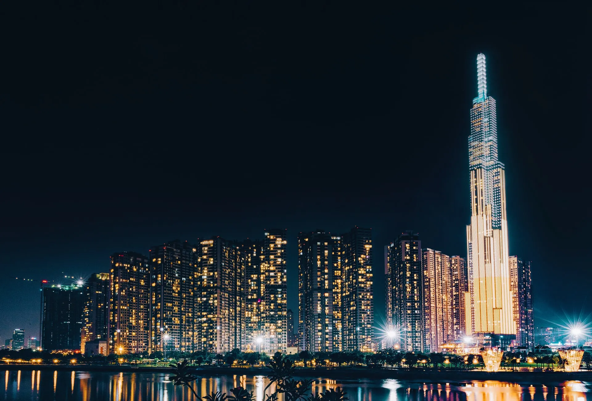 Nightime view of Ho Chi Minh City