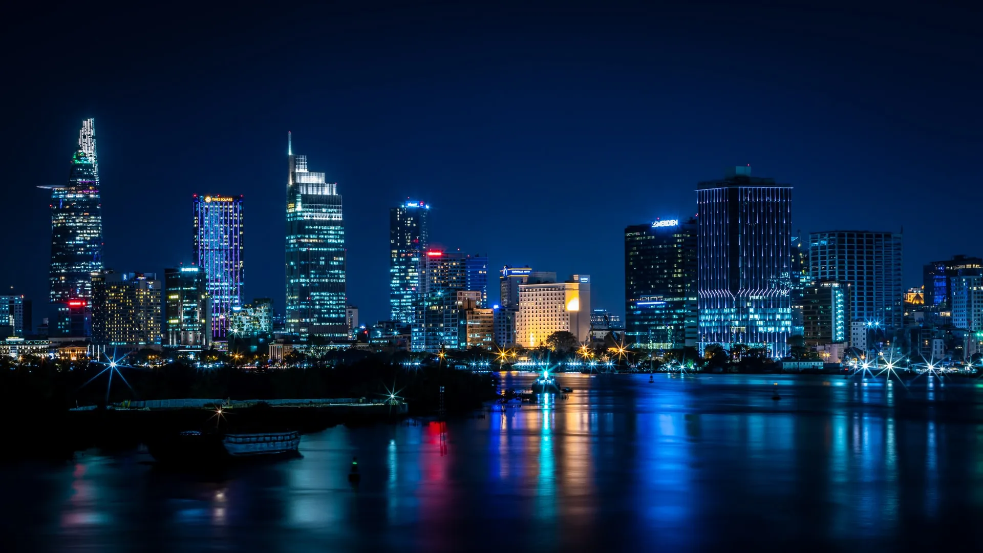 Ho Chi Minh night time landscape