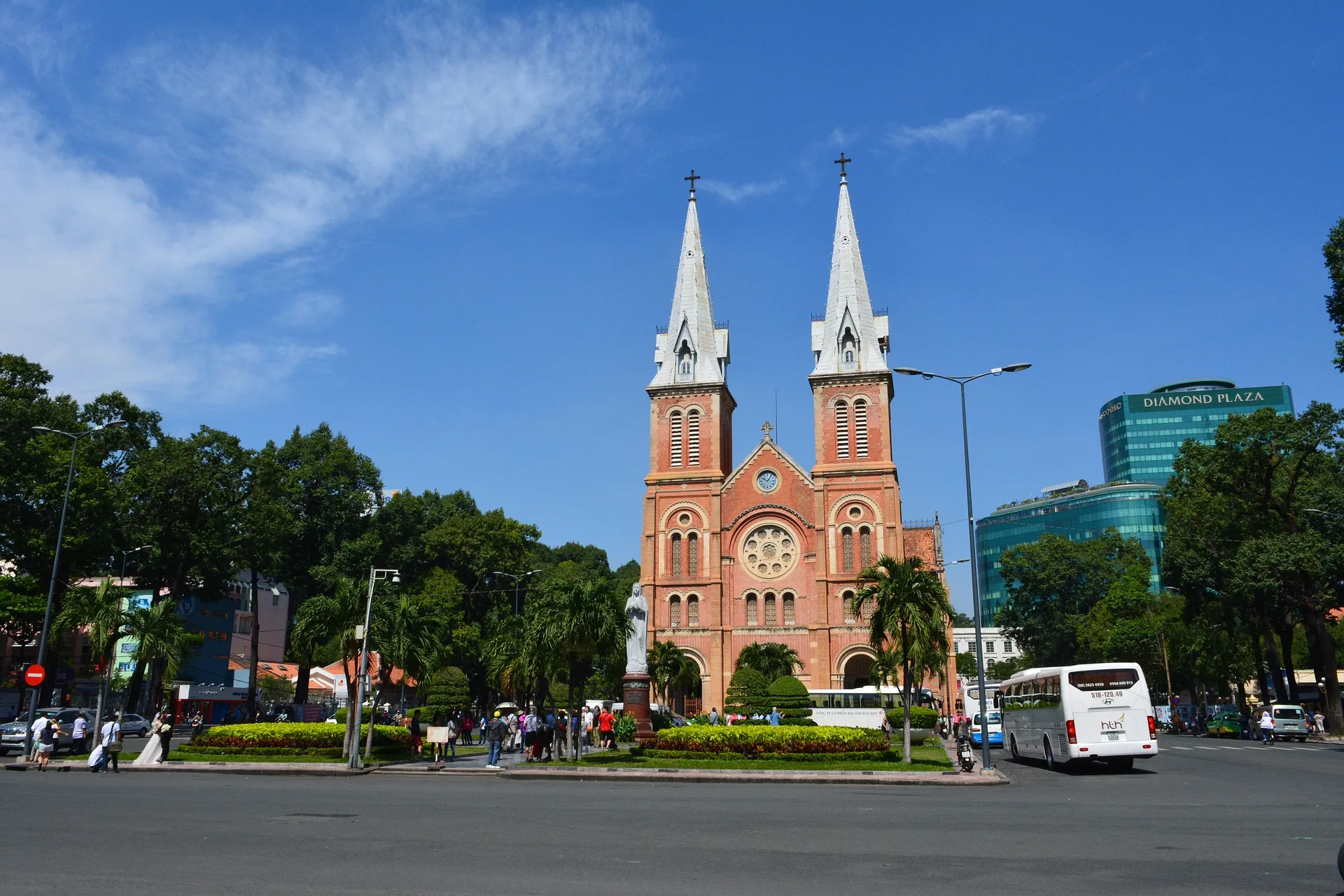Exterior of Notre-Dame Cathedral of Basilica in Saigon
