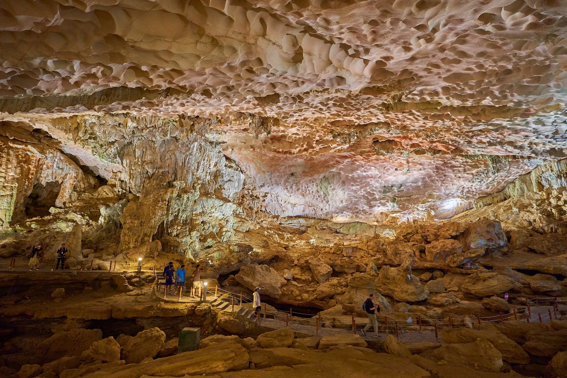 Interior of a cave in Halong Bay