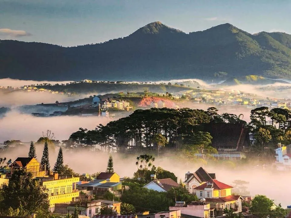 Thành phố Đà Lạt trong sương sớm
