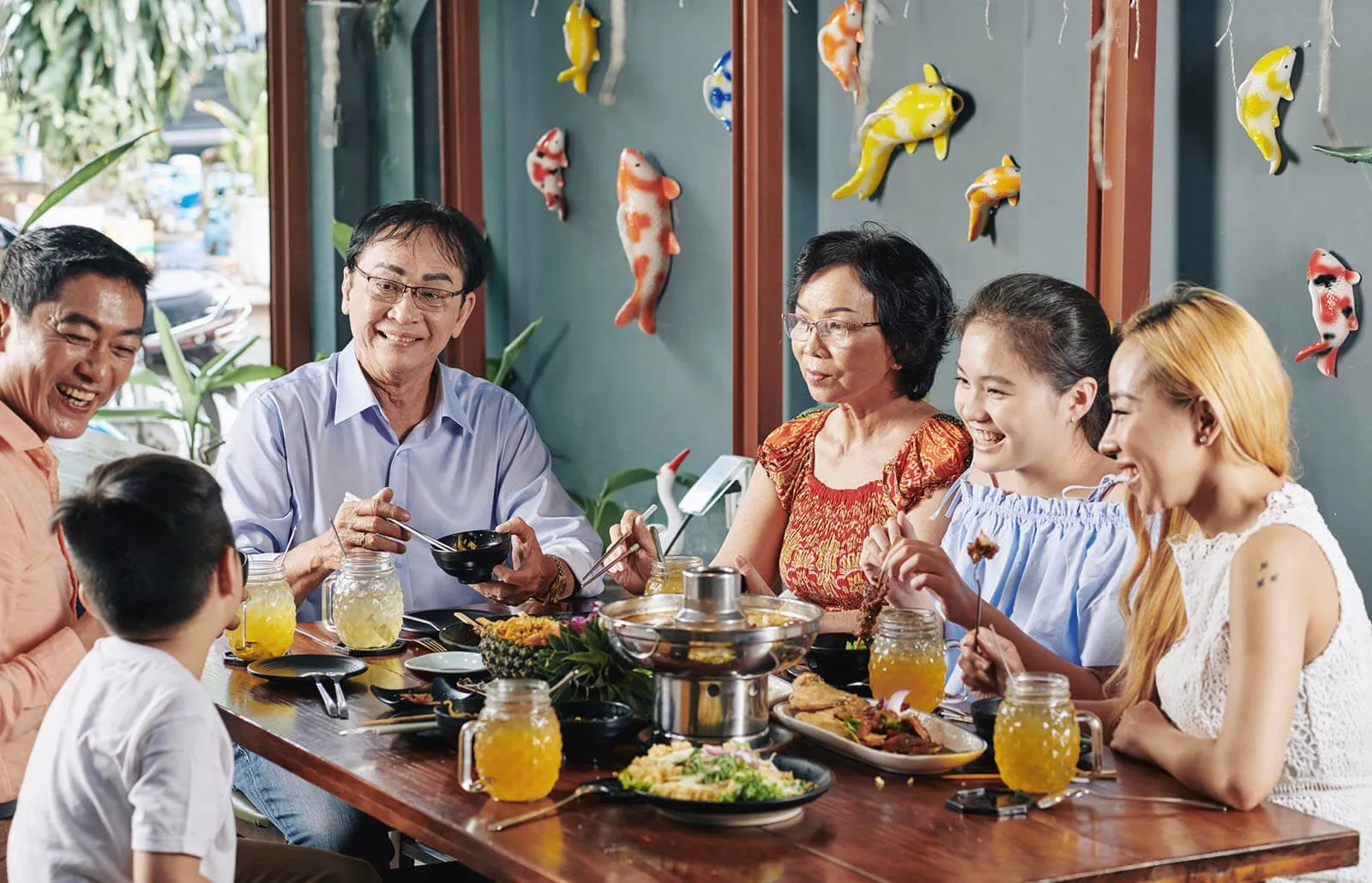 A warm Vietnamese family meal