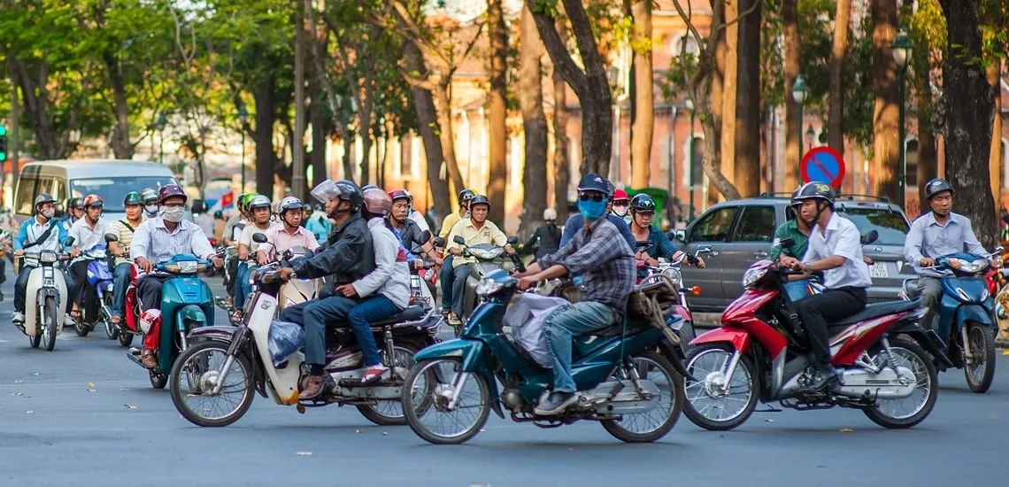 the busyness of vehicles on the road