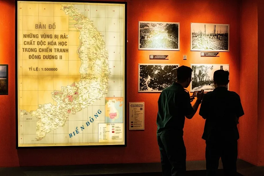 Map of areas sprayed with toxic chemicals during the war