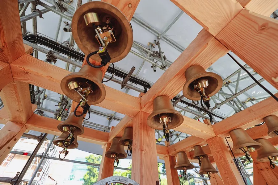 Bell system at the church bell tower