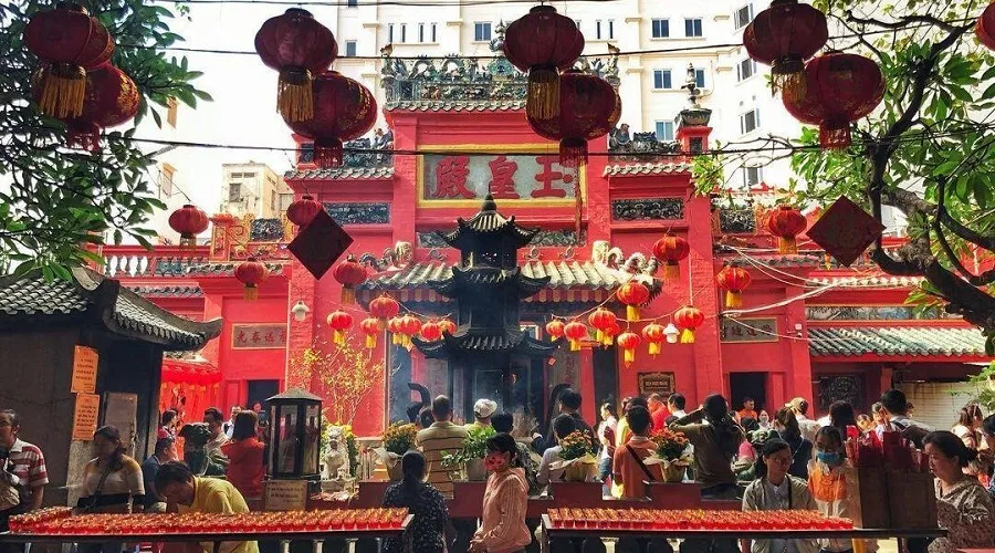 The pagoda is a place to worship many gods who bring luck to people