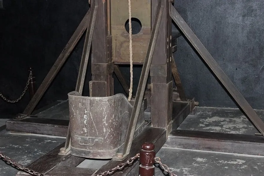 The Hoa Lo guillotine is a cruel execution machine