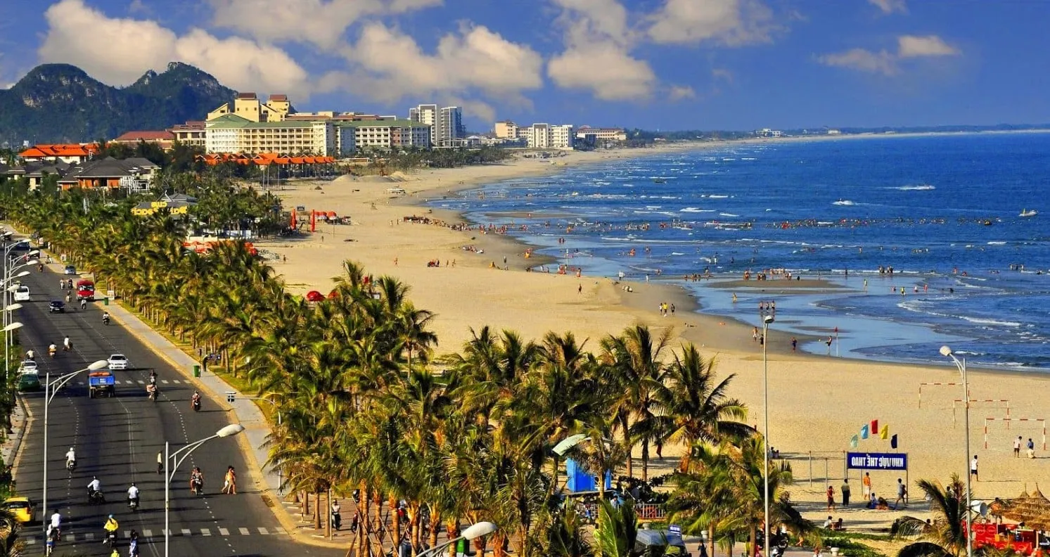 My Khe beach is bustling