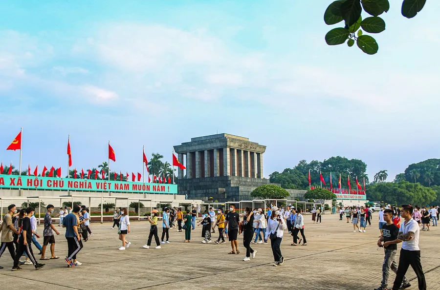 Ho Chi Minh Mausoleum attracts visitors.