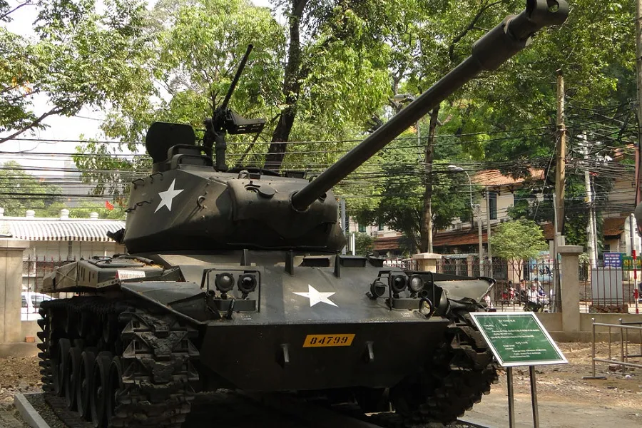 Battle tanks on display at the Ho Chi Minh Museum of Remnants