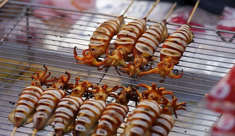 Grilled fresh squid
