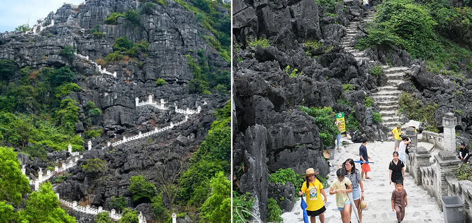 mountain climbing in Ninh Binh Vietnam