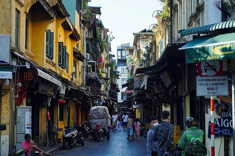 The old town is bustling with people