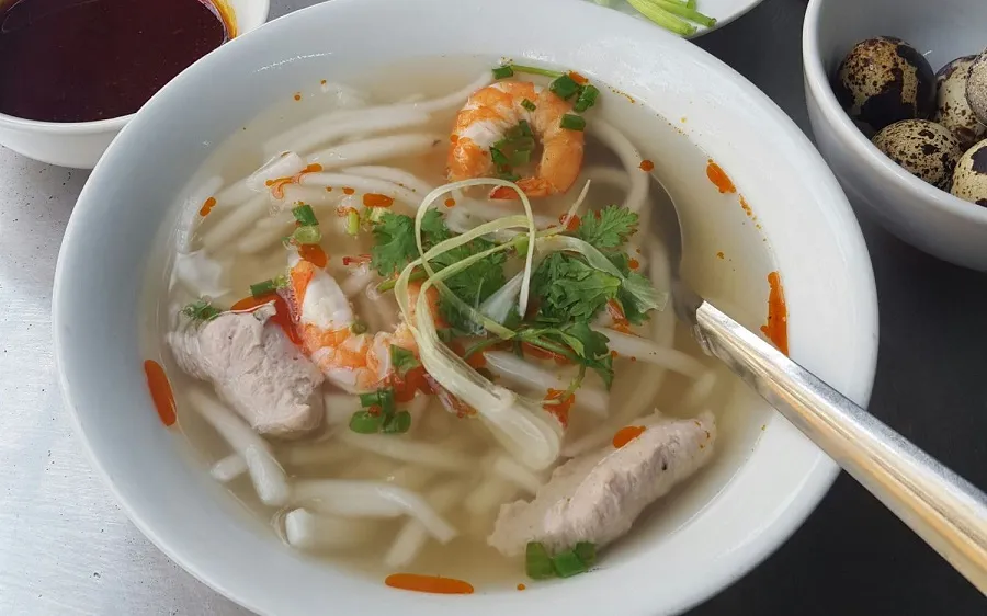 Ba Doi field rice noodle soup with sweet clear broth