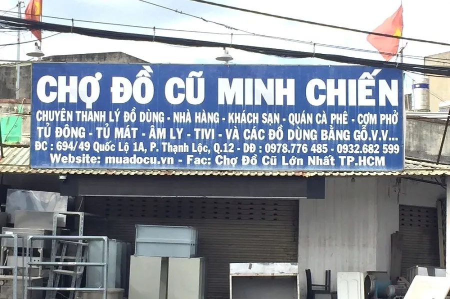 Chợ đồ cũ Minh Chiến với nhiều sản phẩm đồ cũ có mức giá