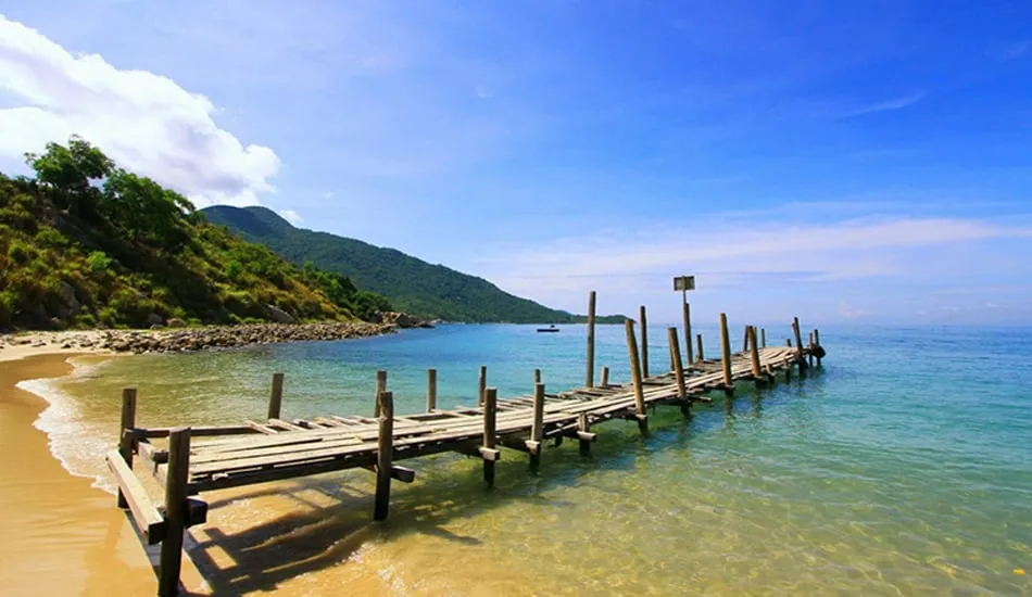 Ancient wooden bridge in Ham Ninh fishing village, Phu Quoc
