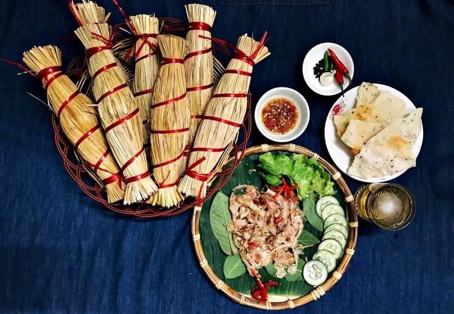 Bamboo bundles of straw are attractive