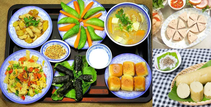 Vegetarian dishes at Giac Lam Pagoda