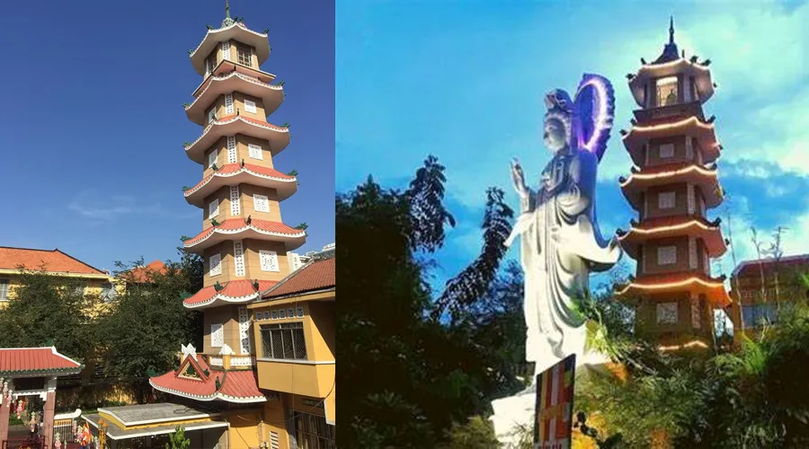 The beauty of the bell tower of Xa Loi Pagoda in Saigon