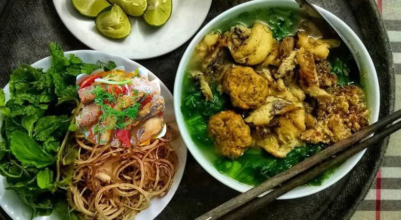 Món ngon bánh đa cá rô Ninh Bình