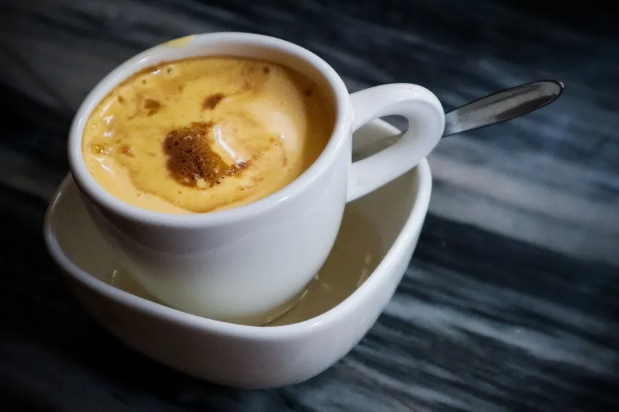 Each process will have a different way of preparing egg coffee