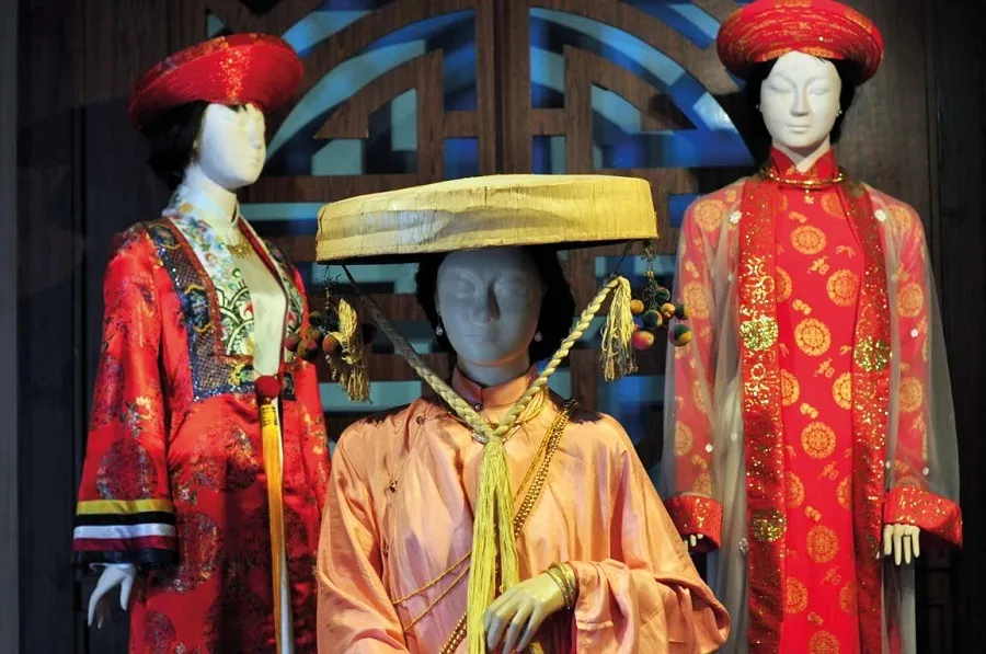 Ancient Vietnamese traditional costumes are beautifully displayed