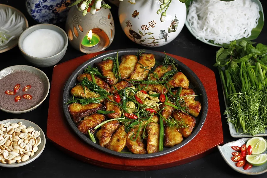 Grilled fish is made from fish marinated with many spices