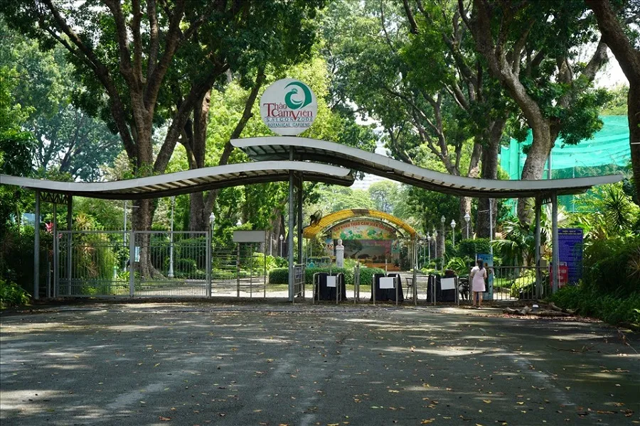 The open space is filled with green trees