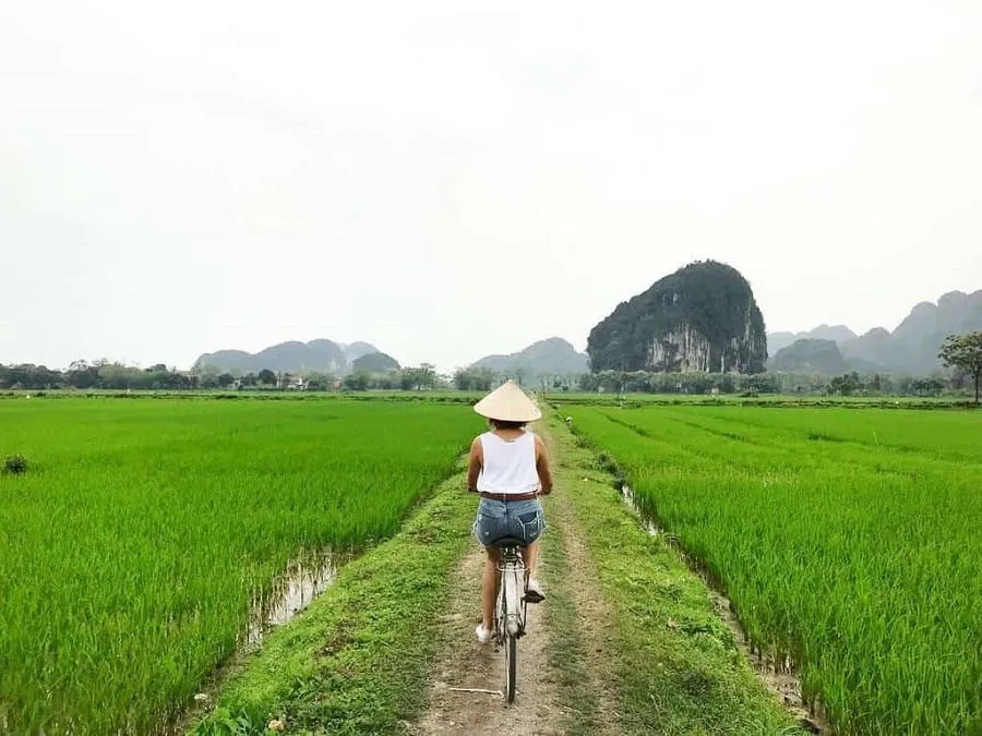 Đạp xe thư giãn giữ trời thiên nhiên rộng lớn